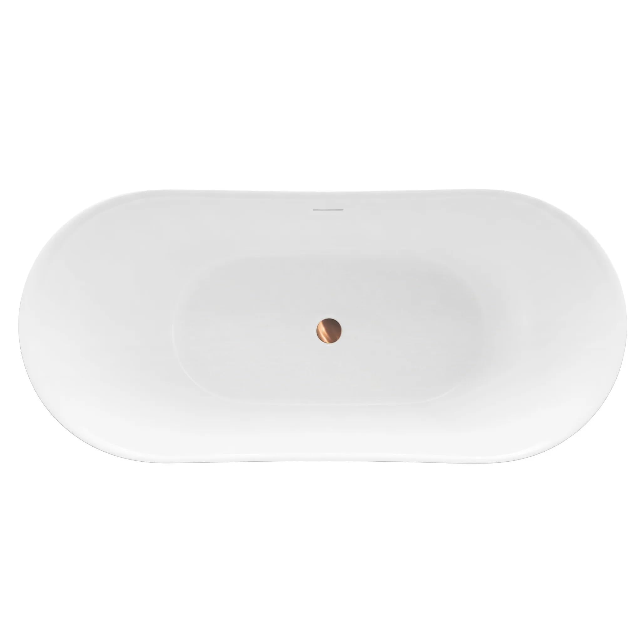 Rea - Wanna Wolnostojąca Ferrano Slim 170 Nakładka Korka Złota Szczotkowana 170, Akryl, Biały 170X80X72cm