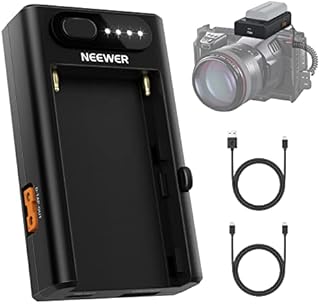 NEEWER 2-in-1 Powering Adapter Compatible with Sony NP-F970/F750/F550 BMPCC 4K 6K Pro, 22W Type-C Input PD Fast Charger, D-tap/Type-C/USB-A Output to Power DSLR Camera & Camcorder for Filmmakers
