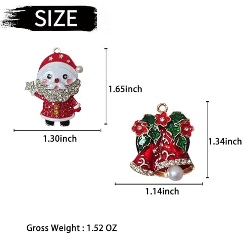 Image of 2Pack Christmas Car Air Freshener Bling Car Accessories,Santa Claus&Christmas Bells Car Vent Clips,Car Diffuser Vent Clip Diamond Car Decoration for Women (Santa Claus+Bell)