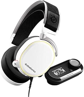 SteelSeries Arctis Pro + GameDAC Wired Gaming Headset - Certified Hi-Res Audio - Dedicated DAC and Amp - for PS5/PS4 and PC - White