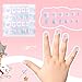 Kawyehu Kids Press on Nails Children Fake Nails 72PCS Artificial Nail Tips Adhesive Full Cover Short False Fingernails for Girls Kids Nail Decoration (French Donut Heart)