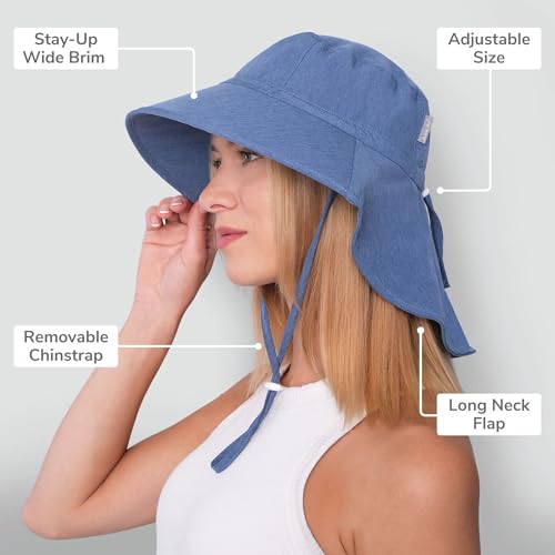 Image of JAN & JUL Water Resistant Sun Hat with UV Protection and Neck Flap for Men and Women