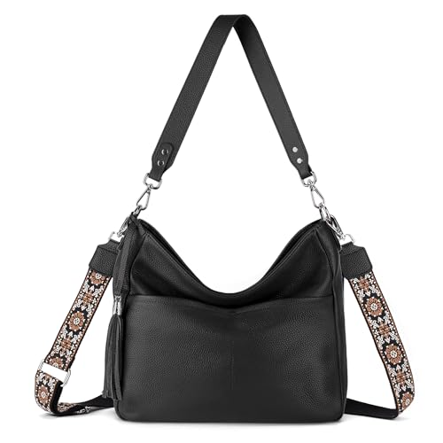 befen Genuine Leather Crossbody Bags for Women, Black