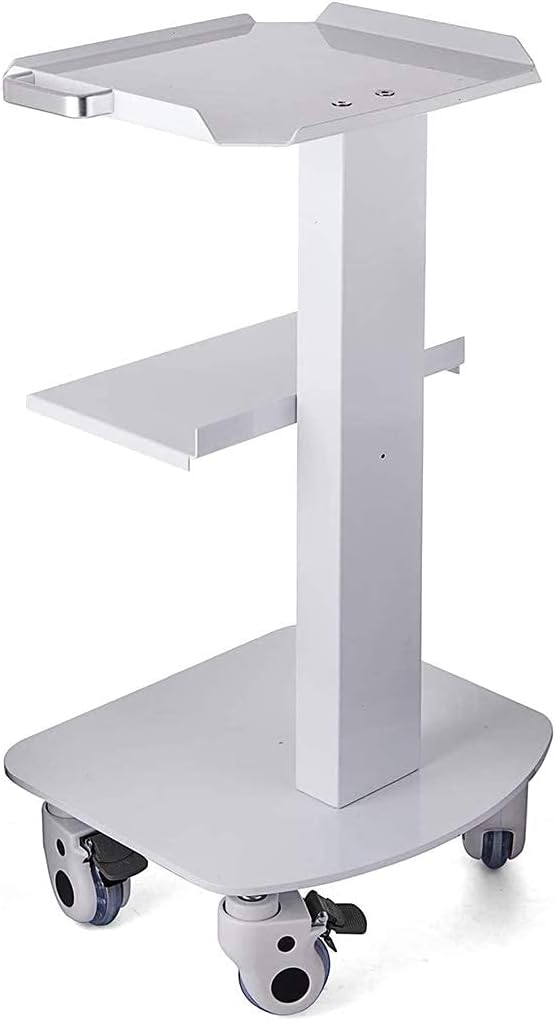 3-Layer Stainless Steel Laboratory Medical Equipment Trolley Wheeled Portable Service Trolley Beauty Salon Equipment Base Height 29.5"