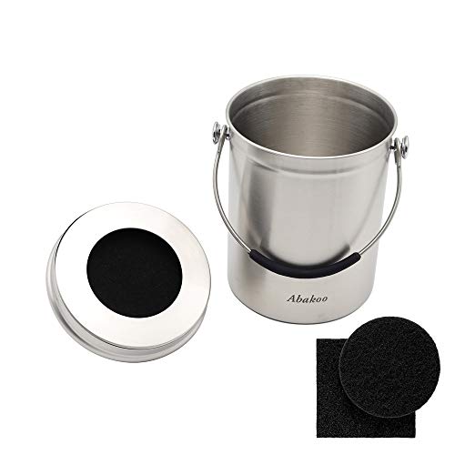 Limxink Abakoo Stainless Steel Compost Bin For Kitchen Countertop Compost Bucket Kitchen Pail Compost With Lid 1.3 Gallon-Includes 4 Filters thumb #3