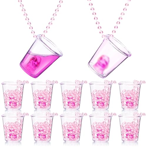 BruinBang 12 vasos de chupito de despedida de soltera con collar de metal, vaso de chupito para despedida de soltera, despedida de soltera, boda, fiesta, niñas, noche, escuadrón de novia, accesorios