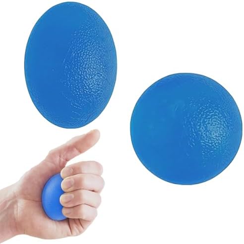 2 Pcs Blue Silicone Grip Ball, Hand Strength, Relief Anxiety Stre...