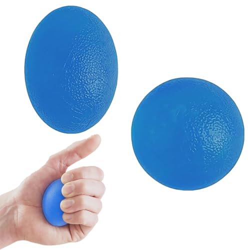 2 Pcs Blue Silicone Grip Ball, Hand Strength, Relief Anxiety Stre...