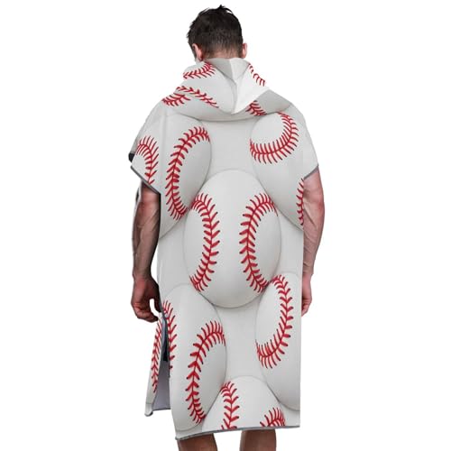 Serviette de bain à capuche poncho de surf léger blanc rouge taille unique - 7