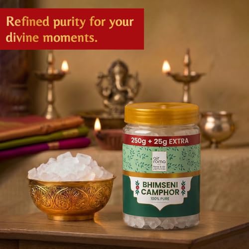 Image of AIR ROMA Pure Bhimseni Camphor 275g | Puja, Aarti & Meditation