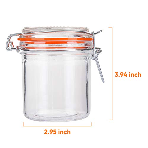 8 oz Encheng Glass Jars with Airtight Lids, 250ml Storage Jars with Rubber Gasket