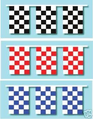 Race Style Checkered Pennants Streamers 25 Pack 60' Strings