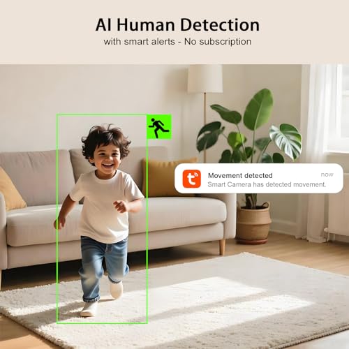 Image of 1080P Indoor Security Camera for Home Security, Dog Camera w /Motion Detection, Human Tracking, Plug-in Wired, 24 /7 Recording, 2-Way Audio Siren, Night Vision, Cloud & SD Card Storage