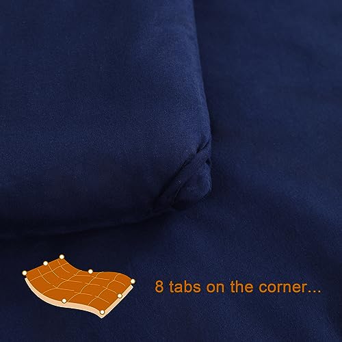 Image of NTBAY Queen Down Alternative Comforter, 90 x 90, Navy Blue | Soft Microfiber Comforter with Box Stitching and 4 Corner Tabs, Lightweight Down-alternative Fill, 1 Comforter Only
