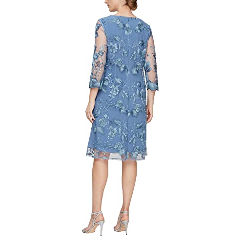Image of Alex Evenings Womens Midi Scoop Neck Shift Dress with Jacket (Petite and Regular)
