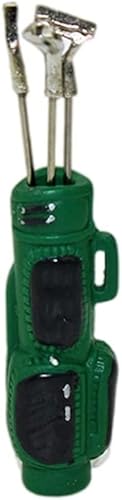Palos de golf de casa de muñecas, accesorios para exteriores en miniatura, bolsa de golf, palos de golf, modelo en miniatura, verde