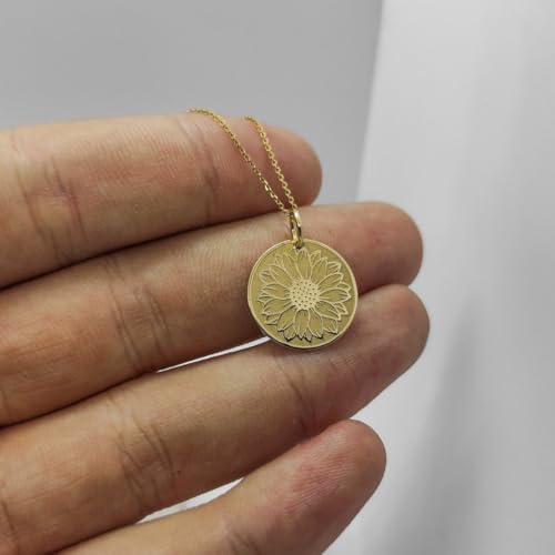 Dije de disco con semillas de girasol de plata, tu look diario 3