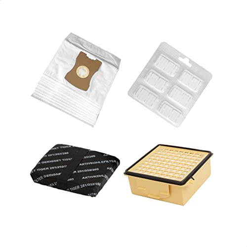 10 Staubsaugerbeutel Kohlefilter Hepafilter Duft geeignet für Vorwerk Tiger 260 Cover
