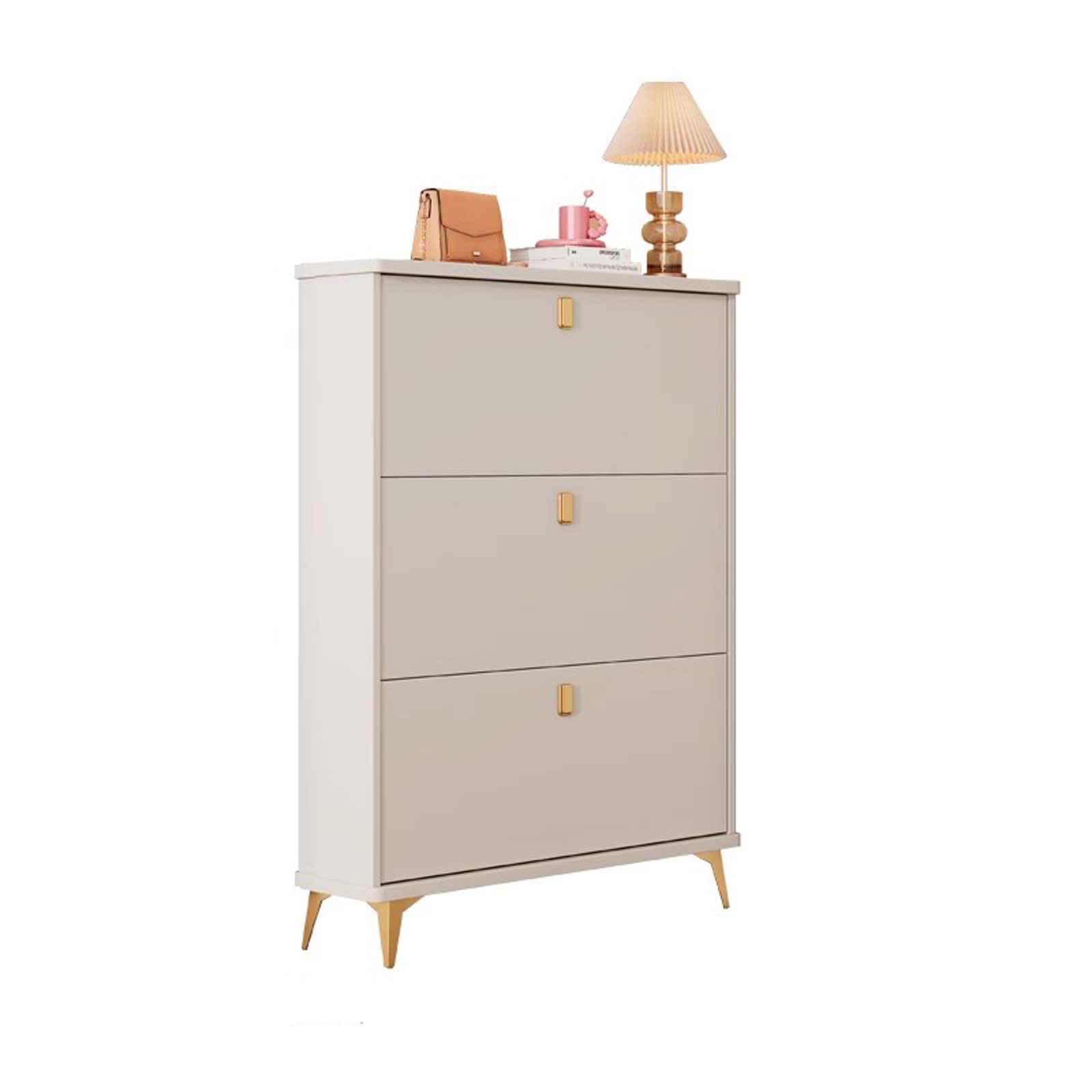 LMYSXAOZ Freestanding Shoe Cabinet with Flip Doors - 3-Tier Slim Storage Organizer Rack for Hallway & Entryway Stylish Cupboard Space-Saving Solutions