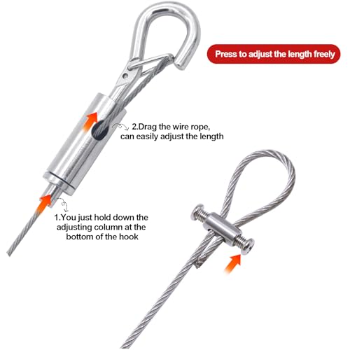 Alambre para colgar cuadros resistente de 50 libras KIBBEH con cable de acero ajustable 4