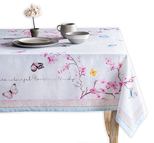 Maison d' Hermine Blossom in Spring 100% Cotton Easter Tablecloth for Kitchen Dining  Weddings 