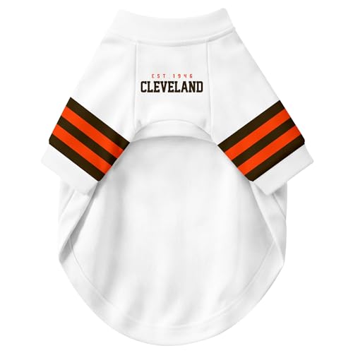 Image of Cleveland Dog Clothes Jersey Style Personalized Pet T Shirt with Custom Name Number for Small Medium Large Dogs