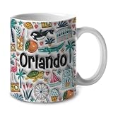 This coffee mug is flat, not 3D. But the design on the mug uses an inflated effect to give you a sense of depth. Made of ceramic. Can be printed on both sides. This Orlando coffee mug is a great Orlando gift. The design is inspired by typical symbols...
