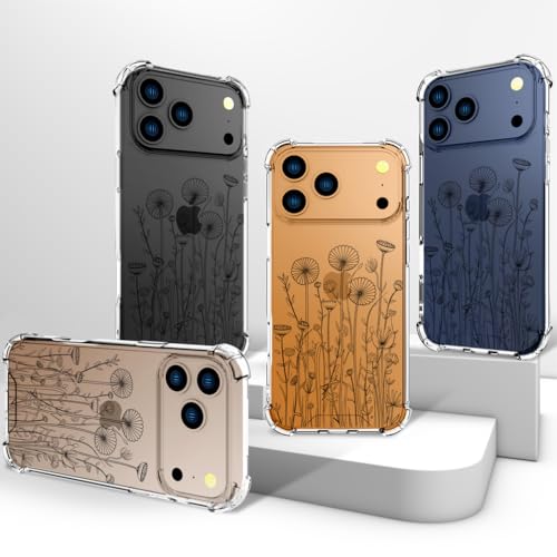 Coque de téléphone robuste pour iPhone Pro avec pare-chocs antichoc et motif fleurs