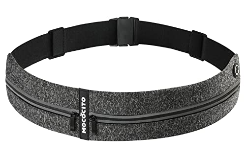 MOCOCITO Riñonera Running Cinturón para Correr Hombre Mujer Cinturón Running con Cierre Cremallera Riñonera Deportiva Impermeablepara Correr, Gimnasio, Viaje al Aire Libre (Gris)