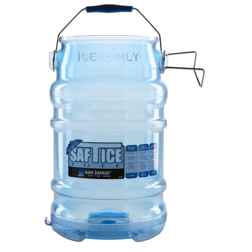 Image of Ice Bucket, San Jamar Saf-T-Ice, 6 Gallon, Tri-Grip Handle and Hook, Blue