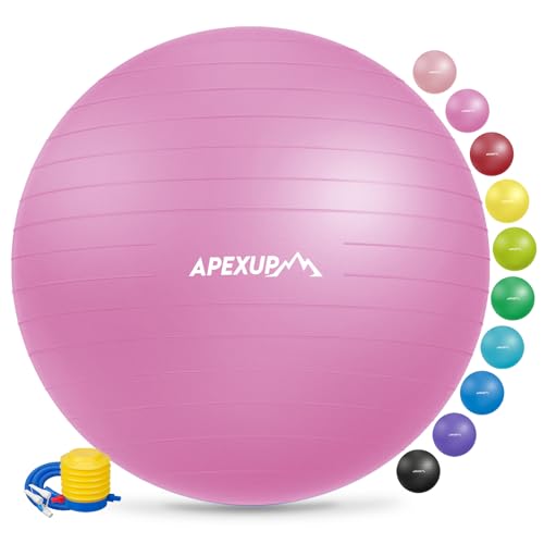 Image of APEXUP Yoga Ball Exercise Ball Anti Slip Heavy Duty for Fitness, Balance & Core Workout