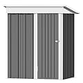 Devoko Outdoor Storage Shed 5 x 3 FT Lockable Metal Garden Shed Steel Anti-Corrosion Storage House with Single Lockable Door for Backyard Outdoor Patio (Gray)