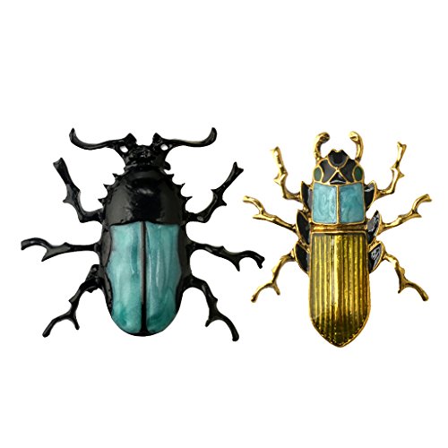monkeyjack 2u00a0piezas/juego de simulación de Beetle Bug Insectos Broche Pin para las mujeres hombres mascarada disfraz Pin de solapa