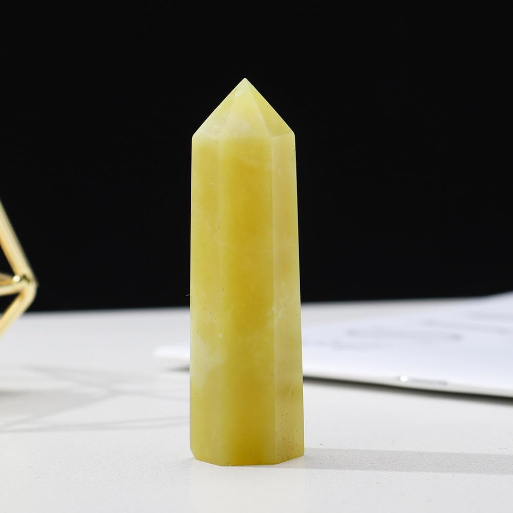 Baguettes d'obélisque Xiuyu en jade vert LVTFCO de 7,8 cm pour la maison
