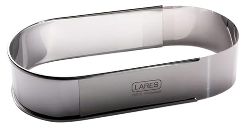 EKM Living Lares Backform oval verstellbar L: 28-40cm B: 15cm H: 6cm / Made in Germany/rostfreiem Edelstahl/Stollen- Brotbackrahmen + Gratis 4er Set Edelstahl Trinkhalme (Oval)