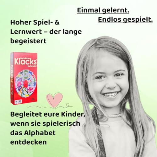 Buchstaben Klacks – Das ABC-Mau-Mau für Kinder | Lernspiel & Geschenk für Junge und Mädchen I Kartenspiel ab 4, 5, 6, 7, 8 Jahre | Einschulung | Geburtstagsgeschenk