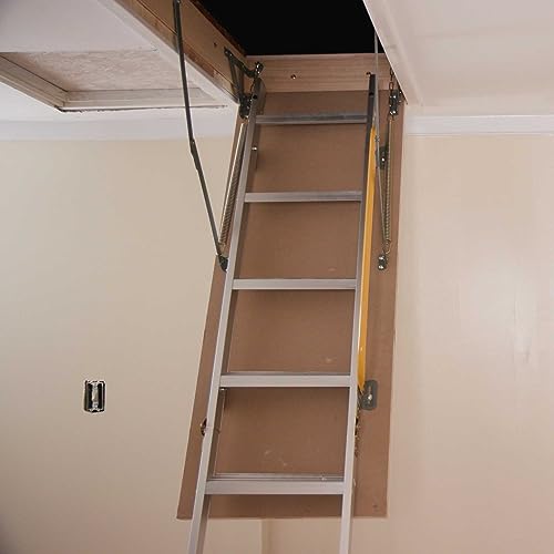 Nuvo Iron Aluminum Pull Down Attic Ladder for Openings of 22.5" x 54" & up to 10' High Ceilings - Thumbnail 6