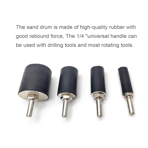 HANPINYUAN 20 Packs Sanding Drum Kit and Sleeves Set for Drill or Drill Press,2”Long Sanding Drums and 1/4”Shank,60, 80,120 and 240 Grit