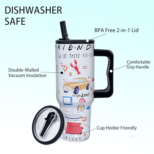 wonshia 40oz TV Tumbler with Lid and Straw Stainless Steel Coffee Cup Funny TV Show Gifts,Vaccum Insulated Double Wall Coffee Mug Gifts for Brithday Anniversary Christmas - image 2