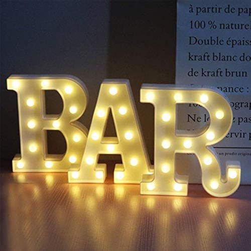 Pooqla BAR Sign for Home Bar Decor Warm White LED Light Up Bar Sign