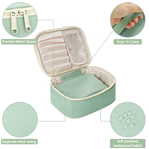 Image of Travel Makeup Bag Large Cosmetic Bag Make up Case Organizer for Women and Girls, Spring Green, Cosmetic Bag