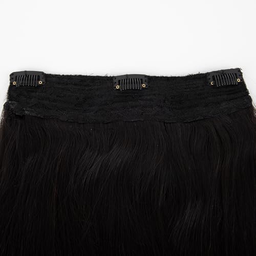 Image of Capilus 100% Natural Human Hair Volumizer with 3 Clips - Clip-In Extension for Instant Volume | Lightweight & Natural Look (Narural Brown, 24 Inch)