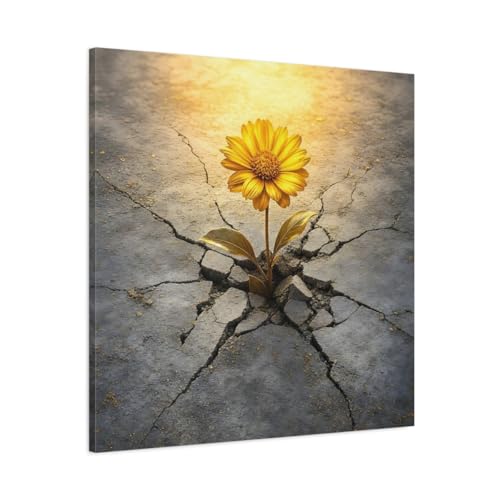 Toile fleurs jaunes nature grise pour dynamiser un mur blanc de salon