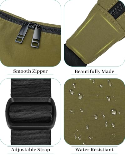 Image of Iioscre Medium Nylon Crossbody Crescent Bag for Women Men, 2 Zippers Crossbody Hobo Bag with Adjustable Strap & Inner Pockets