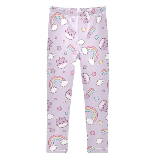 Girls Leggings Ankle Length Comfortable Printed Leggings Stretch Pants Soft Leggings for Kids 4-10 Years