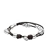 Fossil-Womens-Stainless-Steel-and-Genuine-Leather-Bracelet Fossil Women's Leather Bracelet, Color: Silver/Brown (Model: JA6068040)