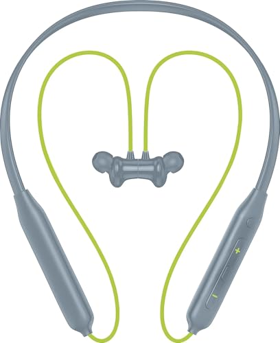 Image of Z2 Bluetooth Neckband Headphones, Black, 52 Hours Playtime, Wireless, Built-in Mic, Voice Assistant Bluetooth Headphone (Neon)