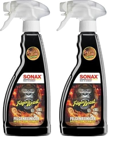 SONAX FelgenBeast Sonderedition (500 ml) Felgenreiniger mit neuem Duft - Brutal zum Schmutz - Sanft zur Felge | Art-Nr.04332000 (Packung mit 2)