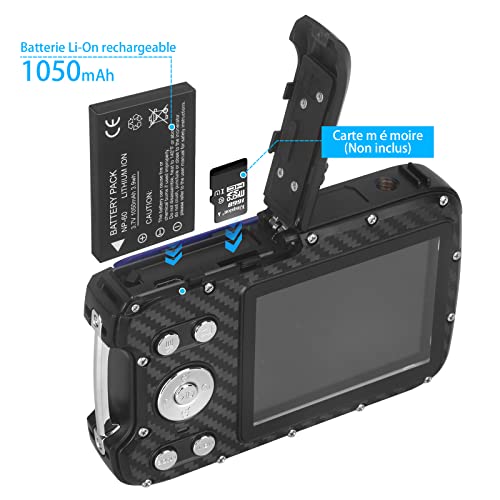 Heegomn Appareil Photo numérique étanche pour Enfants, 16MP Full HD 1080P, Zoom numérique 8X, caméra sous-Marine pour Adolescents/débutants (Bleu) - Image 6