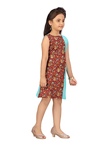 Image of Aarika Girl's Cotton Skater Knee-Length Middi
